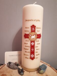 Croix - Agneau de Dieu (Grand modèle) Bougie peinte à la main – Idée cadeau | Candelys