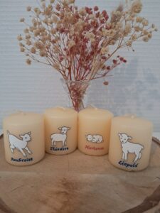 Moutons de crèches 2 candelys Bougie peinte à la main – Idée cadeau | Candelys