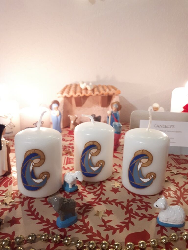 Bougie de table « Vierge à l&rsquo;enfant »