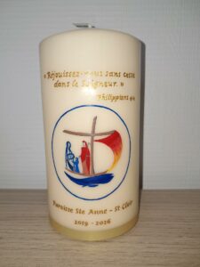 Paroisse Sainte Anne-Saint Clair Bougie peinte à la main – Idée cadeau | Candelys